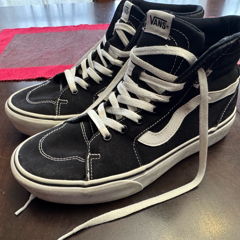Women’s Vans Black and White Canvas High-Tops